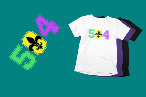 504 Fleur De Lis Mardi Gras Spirit T-Shirt